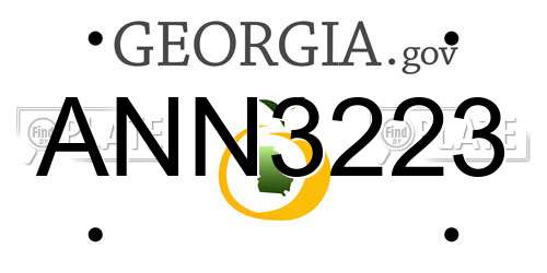 ANN3223 Georgia License Plate