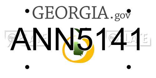 ANN5141 Georgia License Plate