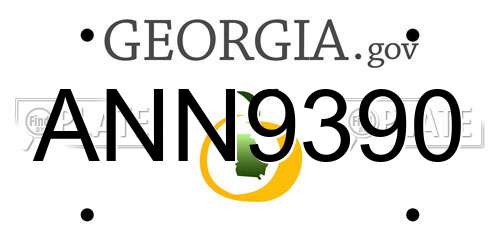 ANN9390 Georgia License Plate