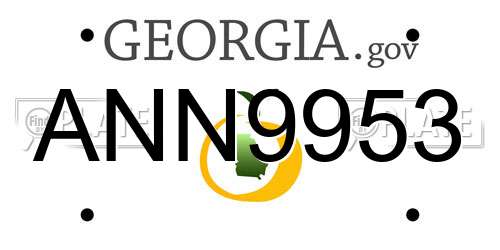ANN9953 Georgia License Plate
