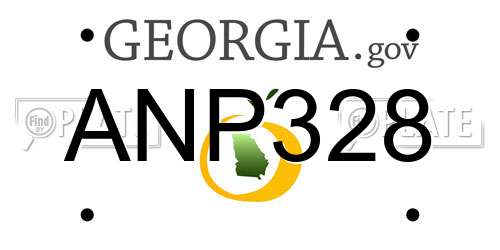 ANP328 Georgia License Plate