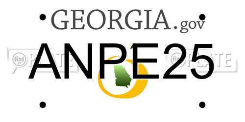 ANPE25 Georgia License Plate