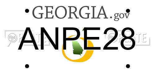 ANPE28 Georgia License Plate