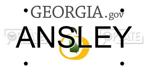 ANSLEY Georgia License Plate