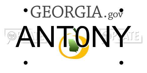 ANT0NY Georgia License Plate
