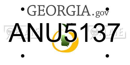 ANU5137 Georgia License Plate