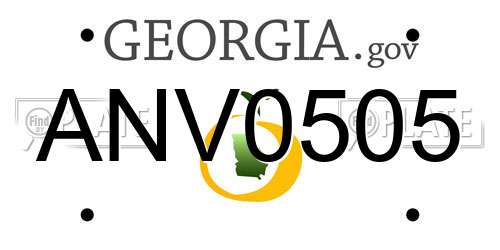 ANV0505 Georgia License Plate