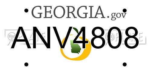 ANV4808 Georgia License Plate