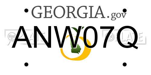 ANW07Q Georgia License Plate