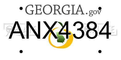 ANX4384 Georgia License Plate
