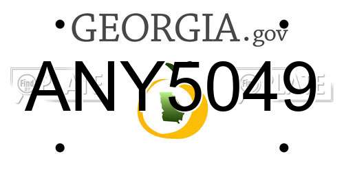 ANY5049 Georgia License Plate
