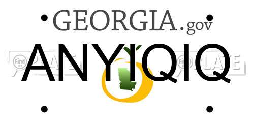 ANYIQIQ Georgia License Plate