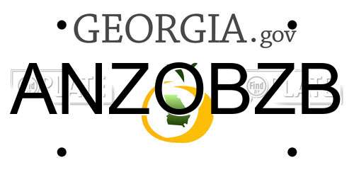 ANZOBZB Georgia License Plate