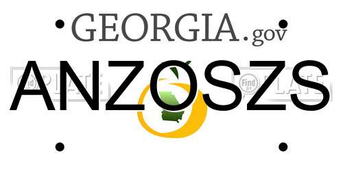 ANZOSZS Georgia License Plate