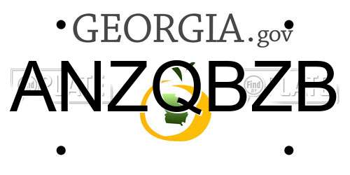 ANZQBZB Georgia License Plate