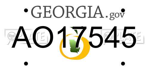 AO17545 Georgia License Plate