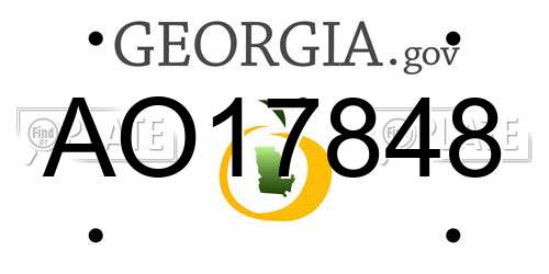 AO17848 Georgia License Plate