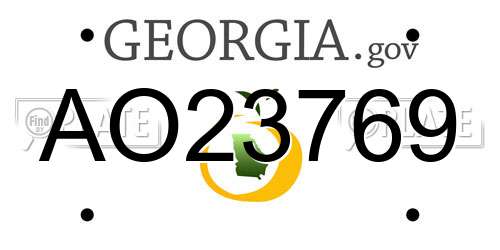 AO23769 Georgia License Plate