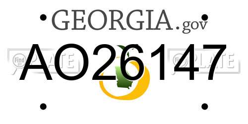 AO26147 Georgia License Plate