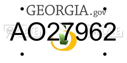 AO27962 Georgia License Plate