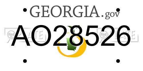 AO28526 Georgia License Plate