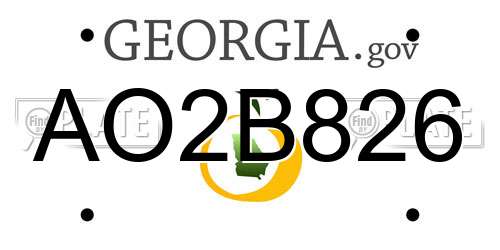 AO2B826 Georgia License Plate