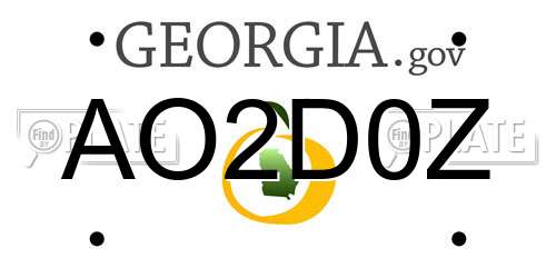 AO2D0Z Georgia License Plate