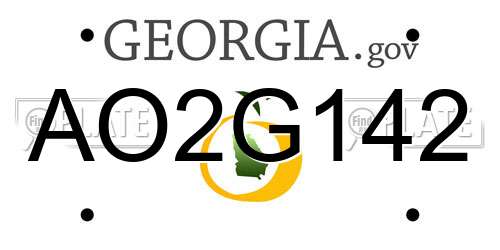 AO2G142 Georgia License Plate
