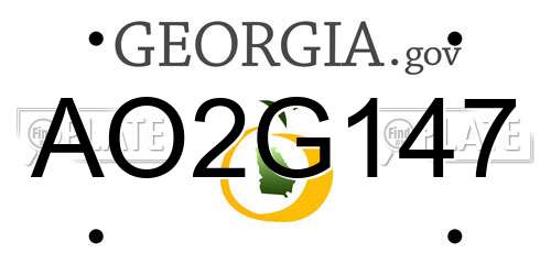 AO2G147 Georgia License Plate