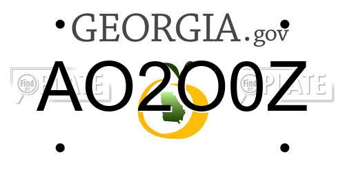 AO2O0Z Georgia License Plate