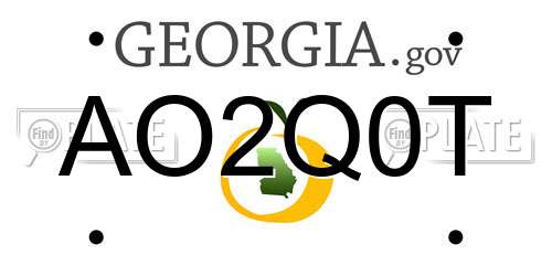AO2Q0T Georgia License Plate