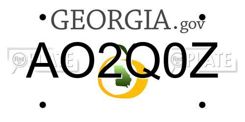 AO2Q0Z Georgia License Plate