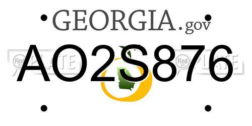 AO2S876 Georgia License Plate