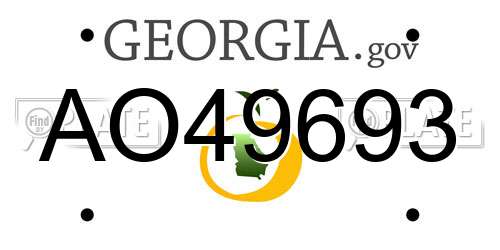 AO49693 Georgia License Plate