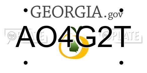 AO4G2T Georgia License Plate