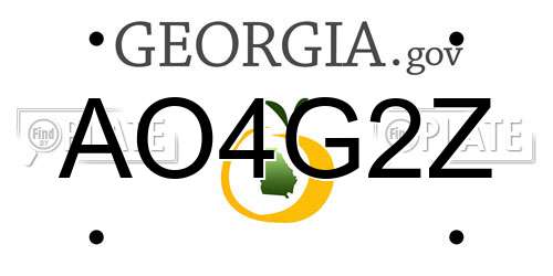 AO4G2Z Georgia License Plate