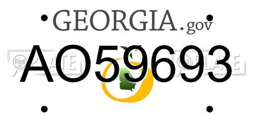 AO59693 Georgia License Plate