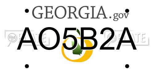 AO5B2A Georgia License Plate