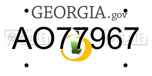 AO77967 Georgia License Plate