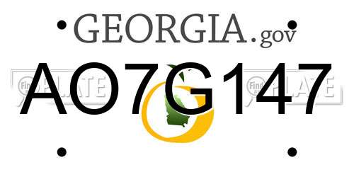 AO7G147 Georgia License Plate