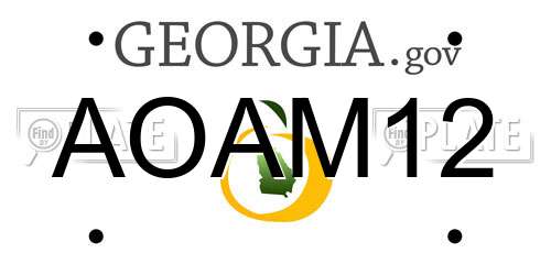 AOAM12 Georgia License Plate