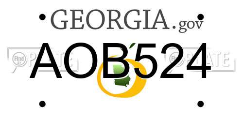 AOB524 Georgia License Plate