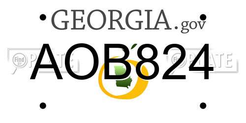 AOB824 Georgia License Plate