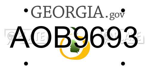 AOB9693 Georgia License Plate
