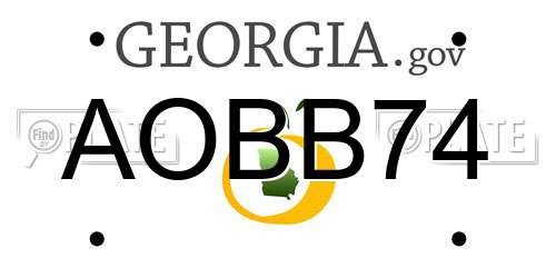 AOBB74 Georgia License Plate