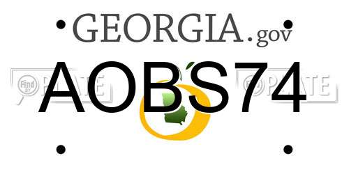 AOBS74 Georgia License Plate
