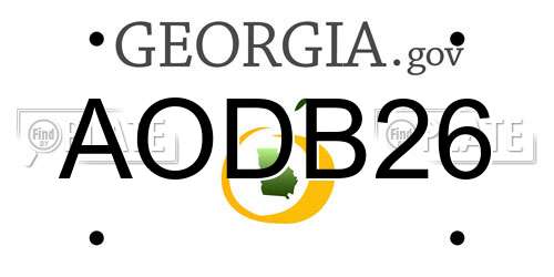 AODB26 Georgia License Plate