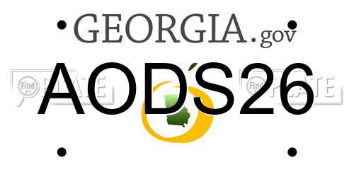 AODS26 Georgia License Plate