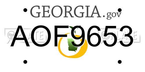 AOF9653 Georgia License Plate