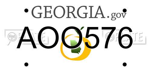 AOO576 Georgia License Plate